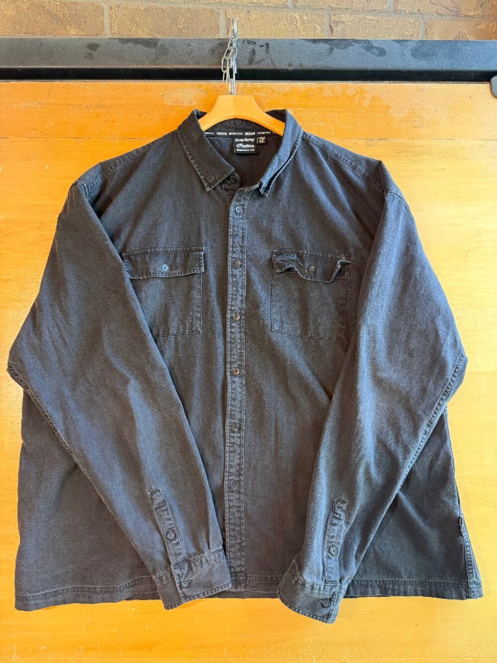 Indian Motorcyle Blue Denim Shirt 3XL